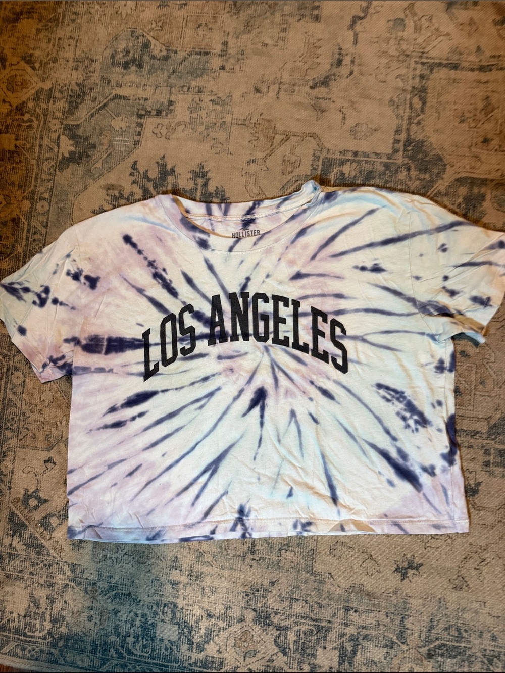Hollister Lavender & Navy Tie-Dye Los Angeles Tee